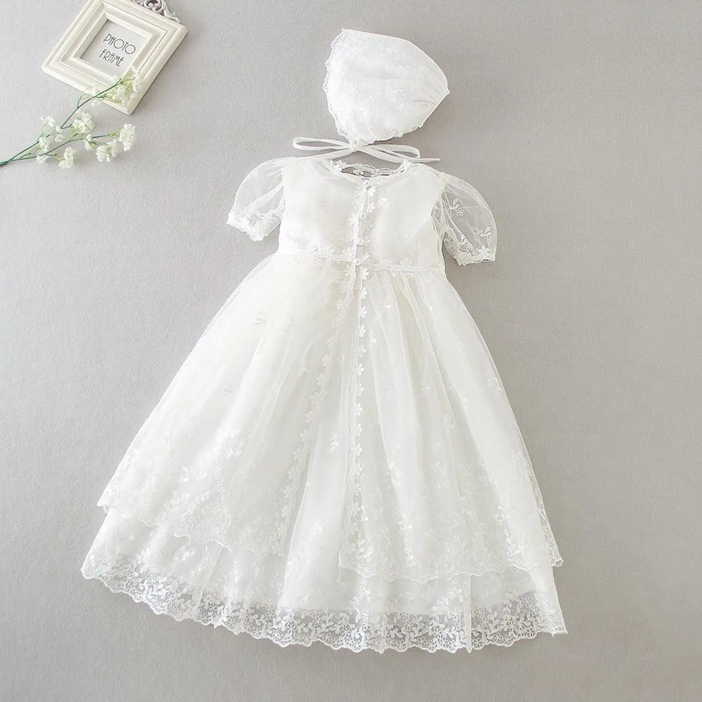 0-24 months summer elegant children's clothing wedding flower girl lace birthday party princess style dreamy baby girl evening dress