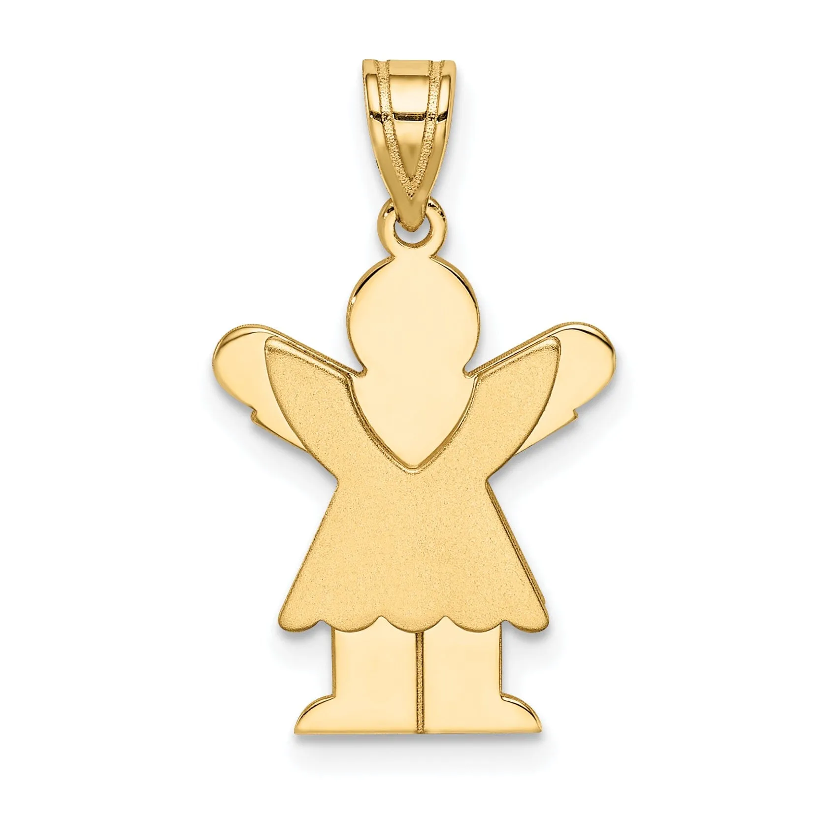 14k Yellow Gold Love Girl With Ruffled Skirt Charm