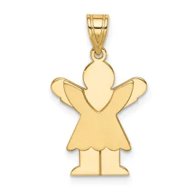 14k Yellow Gold Love Girl With Ruffled Skirt Charm