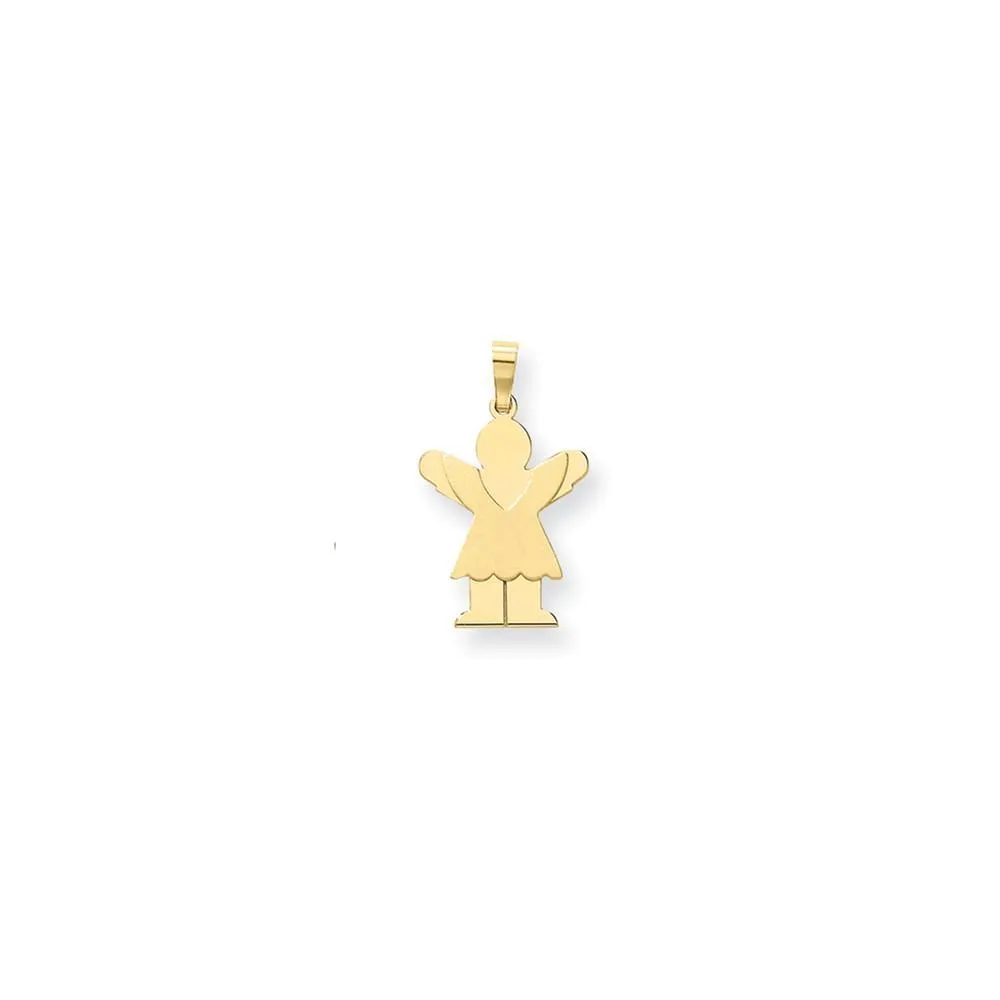 14k Yellow Gold Love Girl With Ruffled Skirt Charm