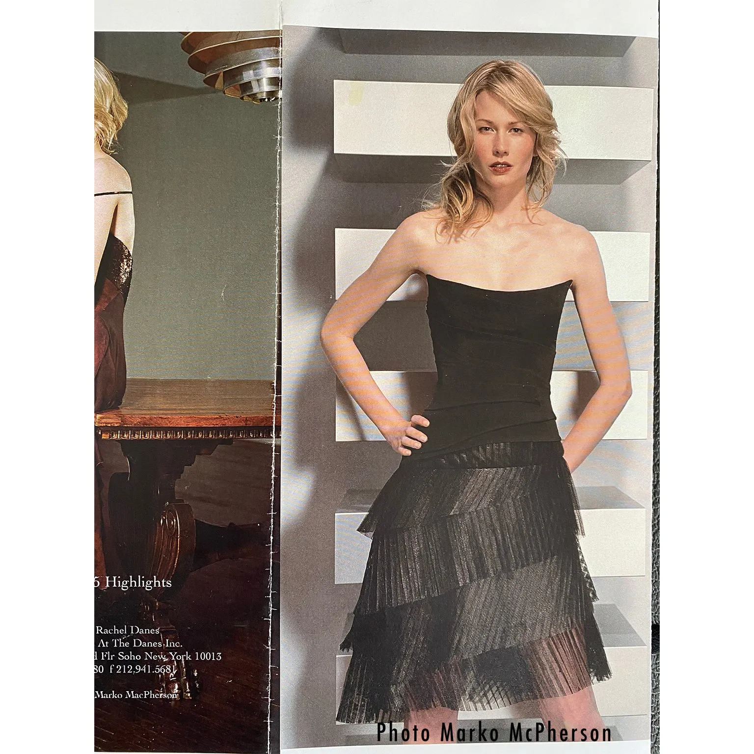 1990s Danes Documented Black Evening Dress w/ Pleated Metallic Tulle Skirt