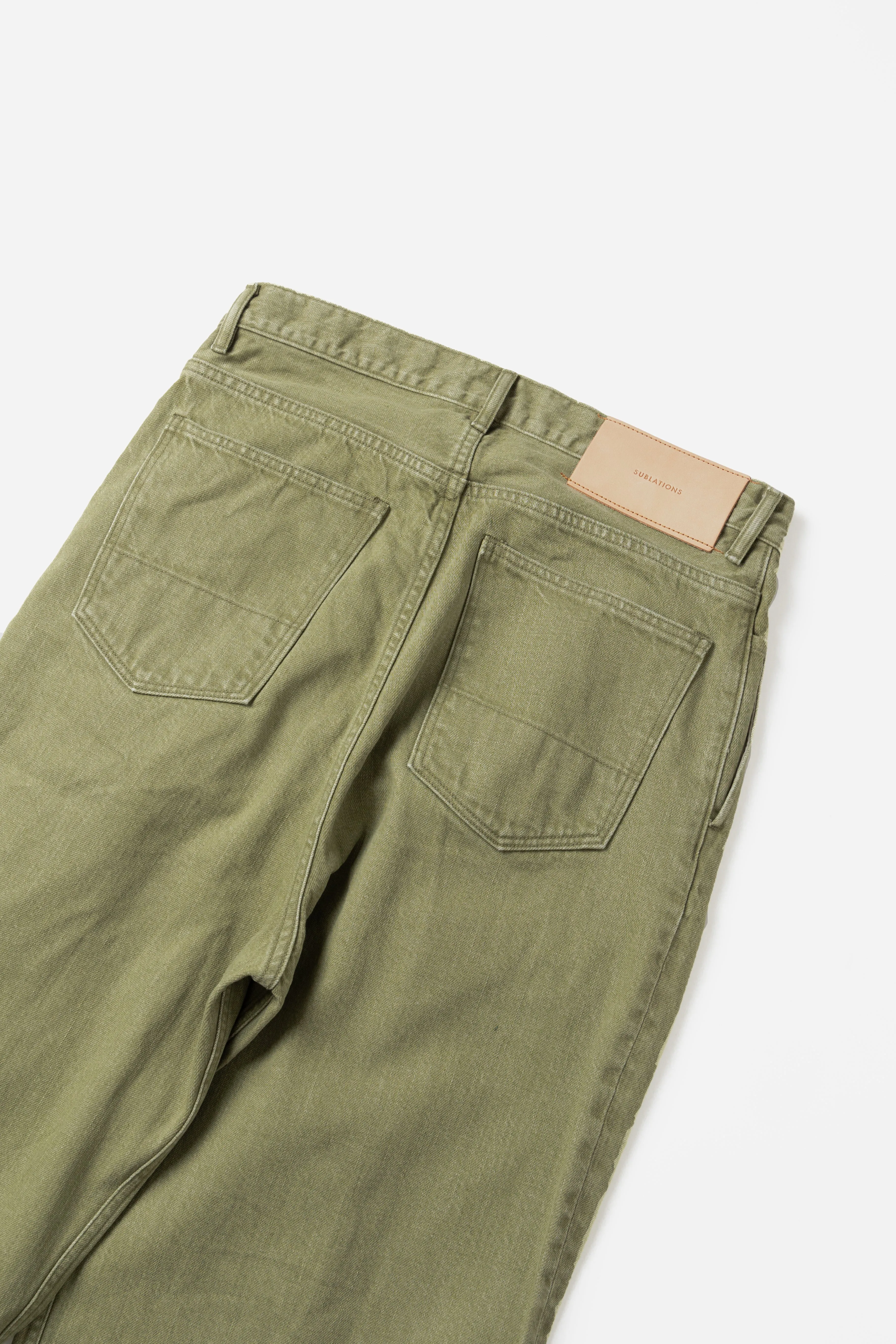 2TUCK WIDE DENIM PANTS -ENTASIS Mk-Ⅱ- .08【MATCHA】