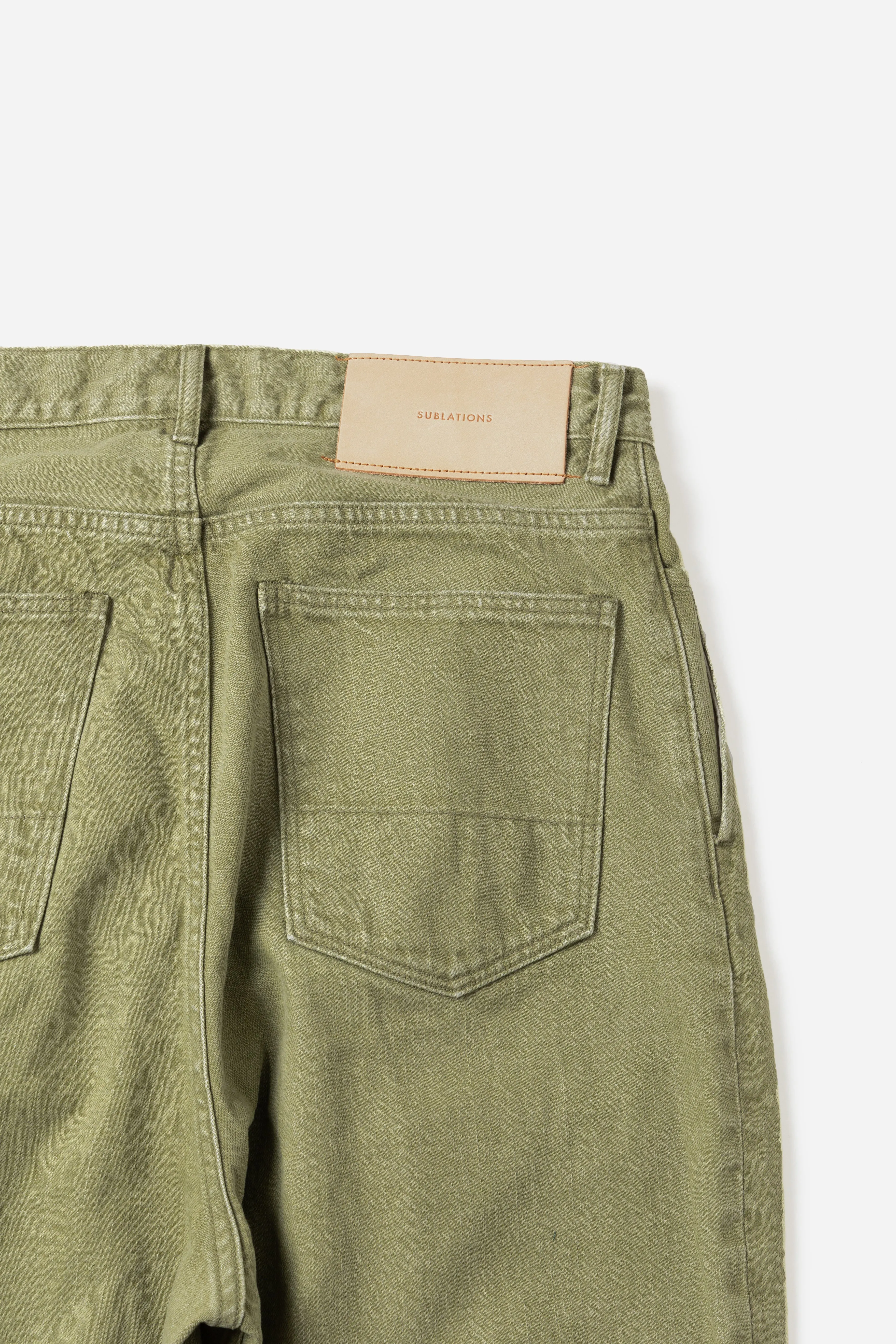 2TUCK WIDE DENIM PANTS -ENTASIS Mk-Ⅱ- .08【MATCHA】