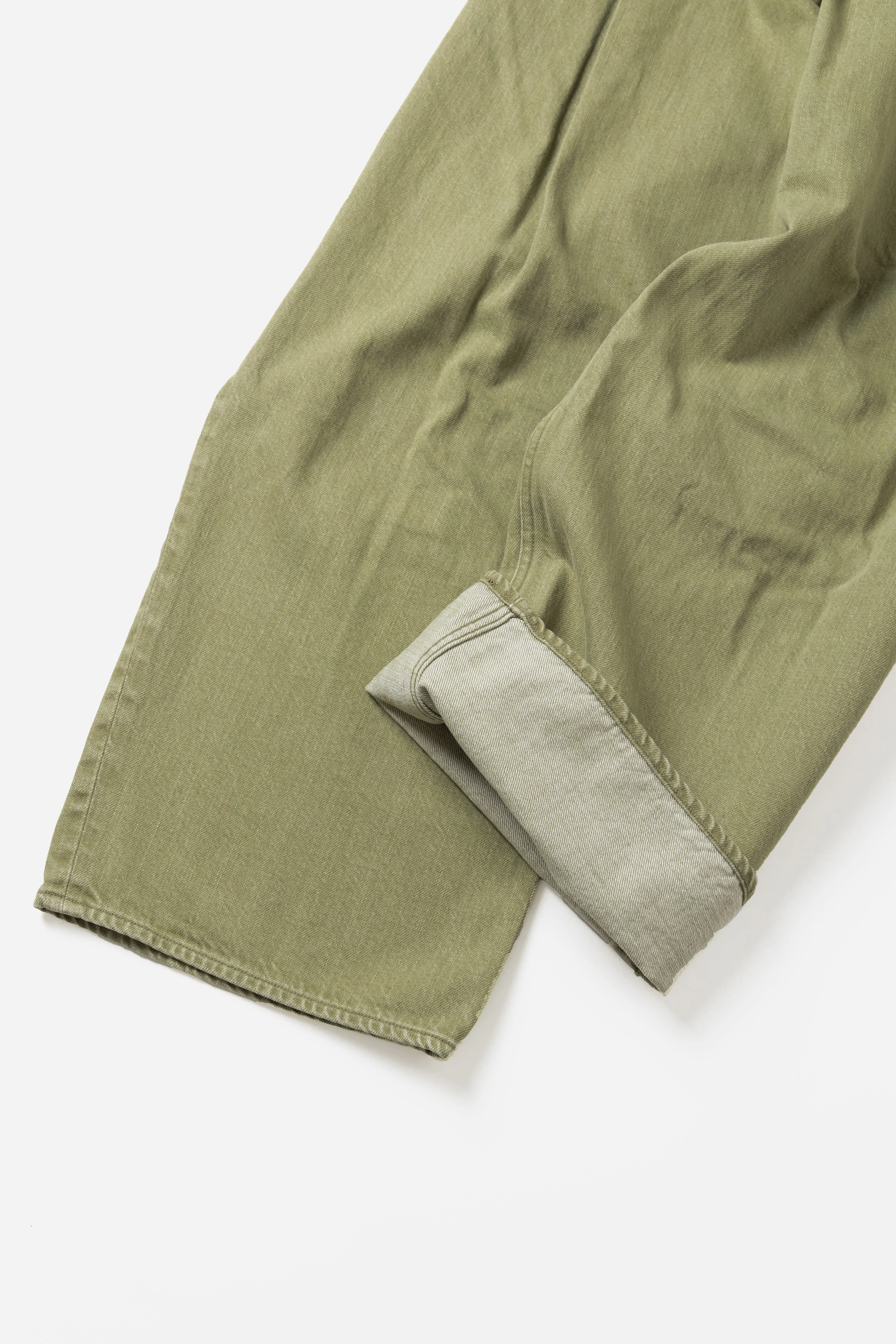 2TUCK WIDE DENIM PANTS -ENTASIS Mk-Ⅱ- .08【MATCHA】