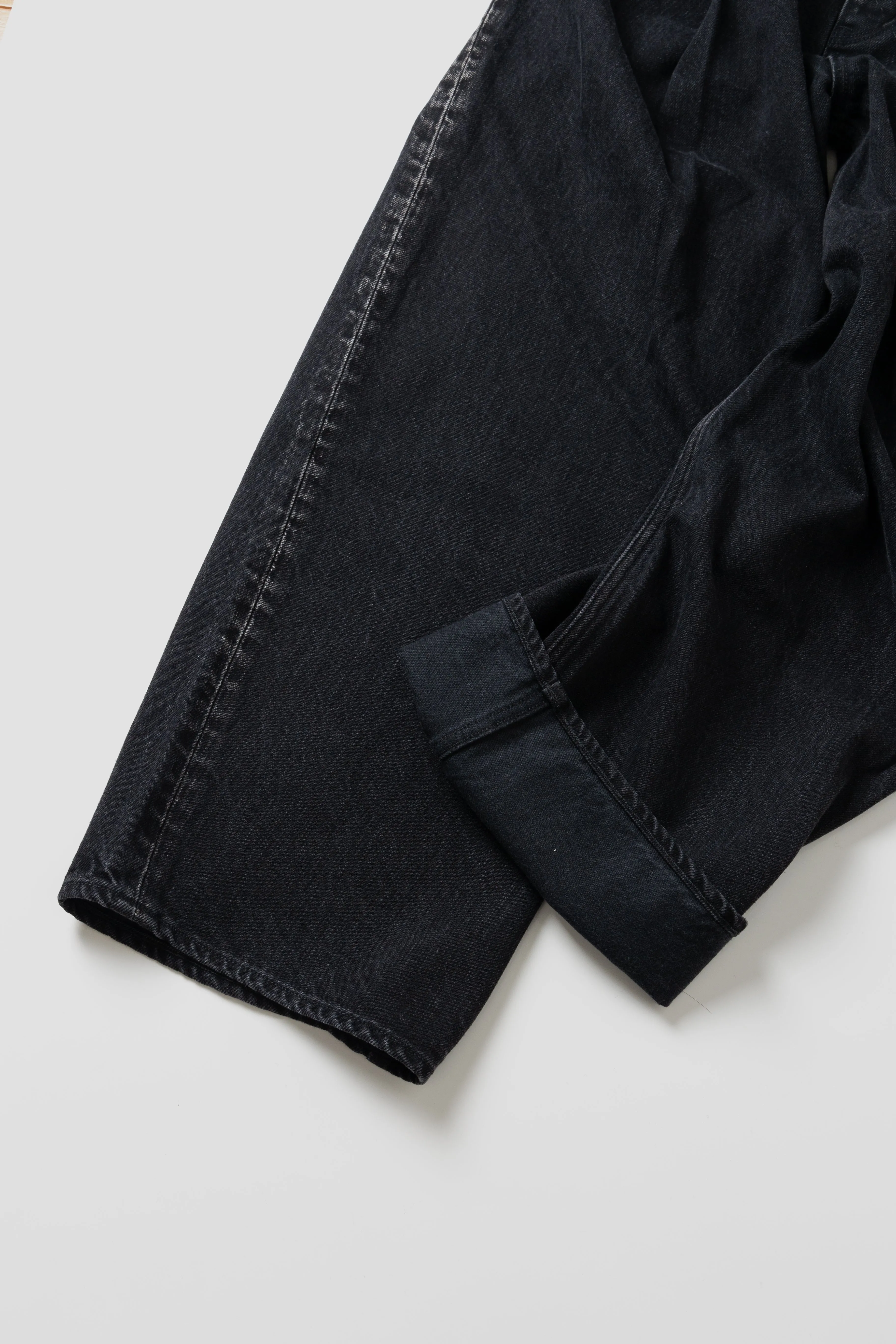 2TUCK WIDE DENIM PANTS -ENTASIS Mk-Ⅱ- .11【WASH BLACK】