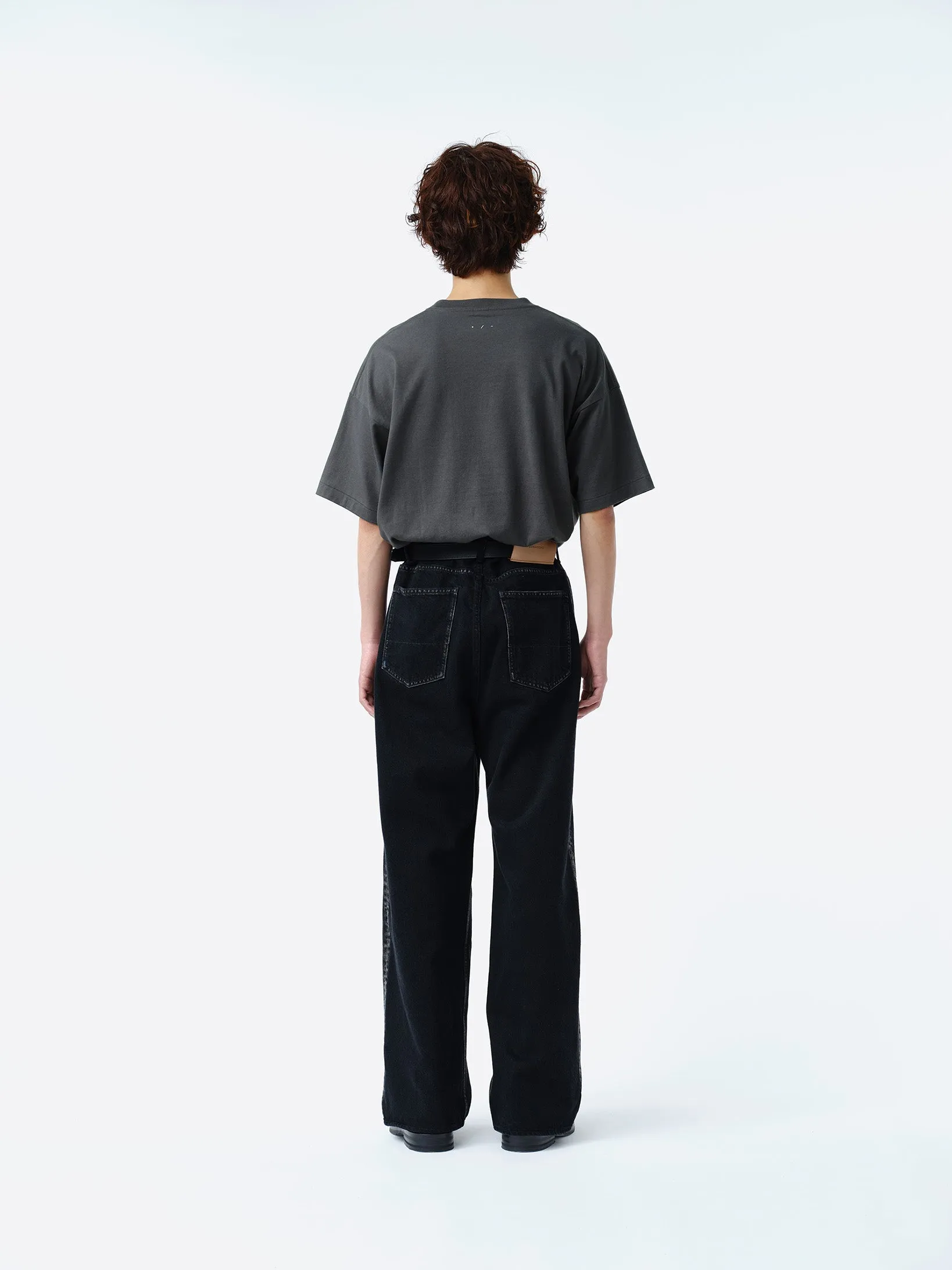 2TUCK WIDE DENIM PANTS -ENTASIS Mk-Ⅱ- .11【WASH BLACK】