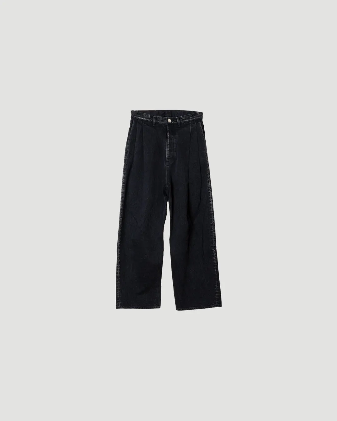 2TUCK WIDE DENIM PANTS -ENTASIS Mk-Ⅱ- .11【WASH BLACK】