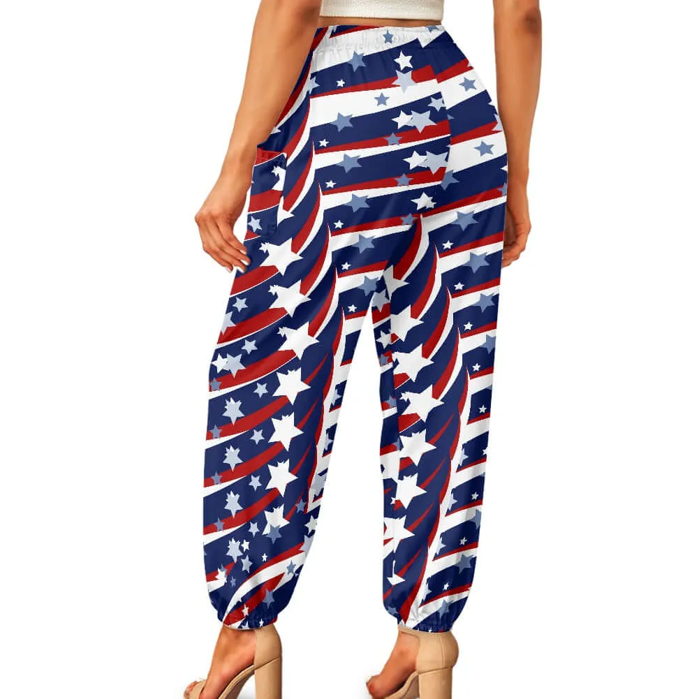 4th of July Stars Women's Bloomer Yoga Pants