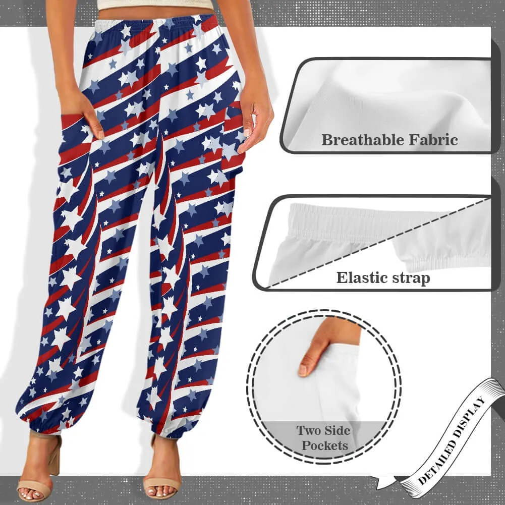 4th of July Stars Women's Bloomer Yoga Pants