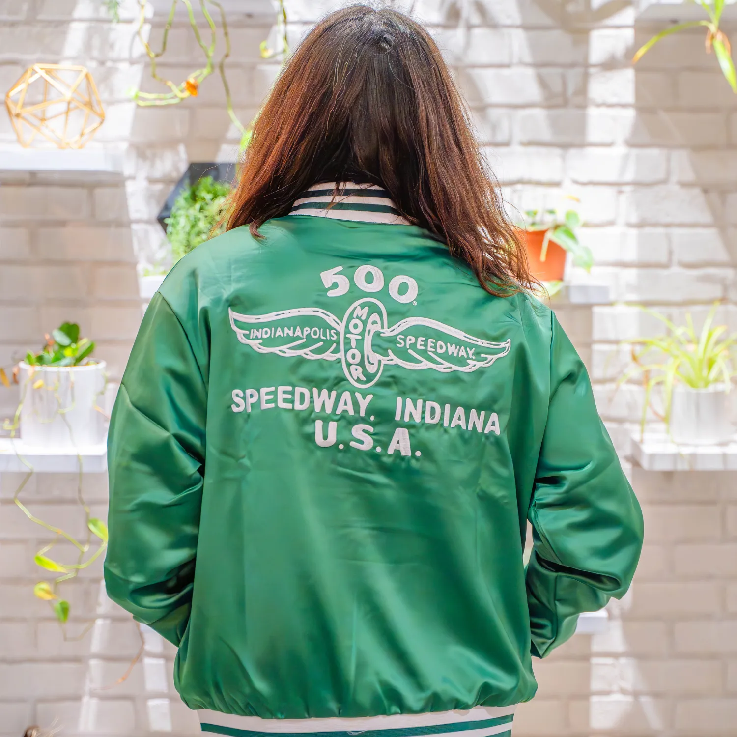 500 Speedway Green Bomber Jacket