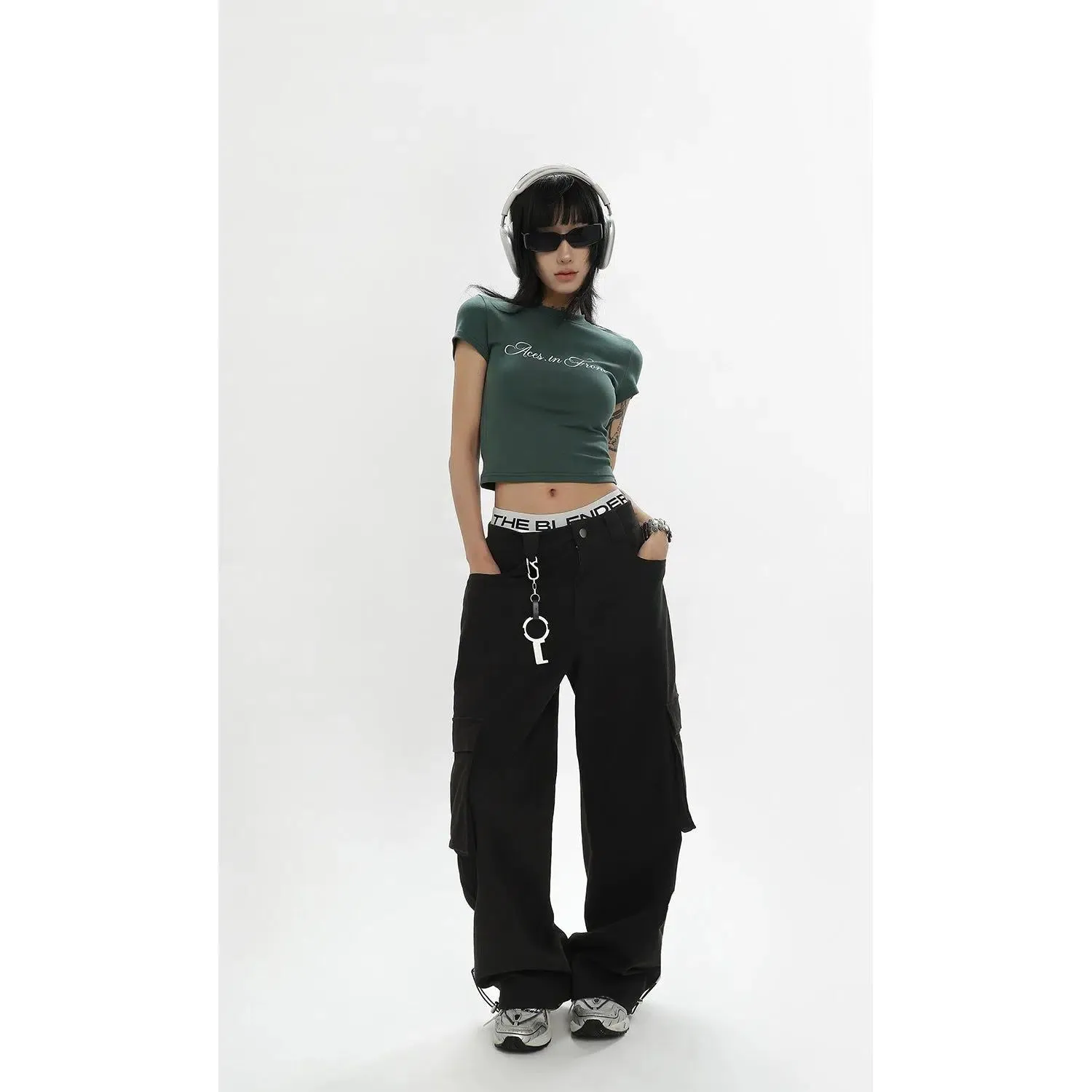 Ace Solid Color Drawstring Cargo Pants