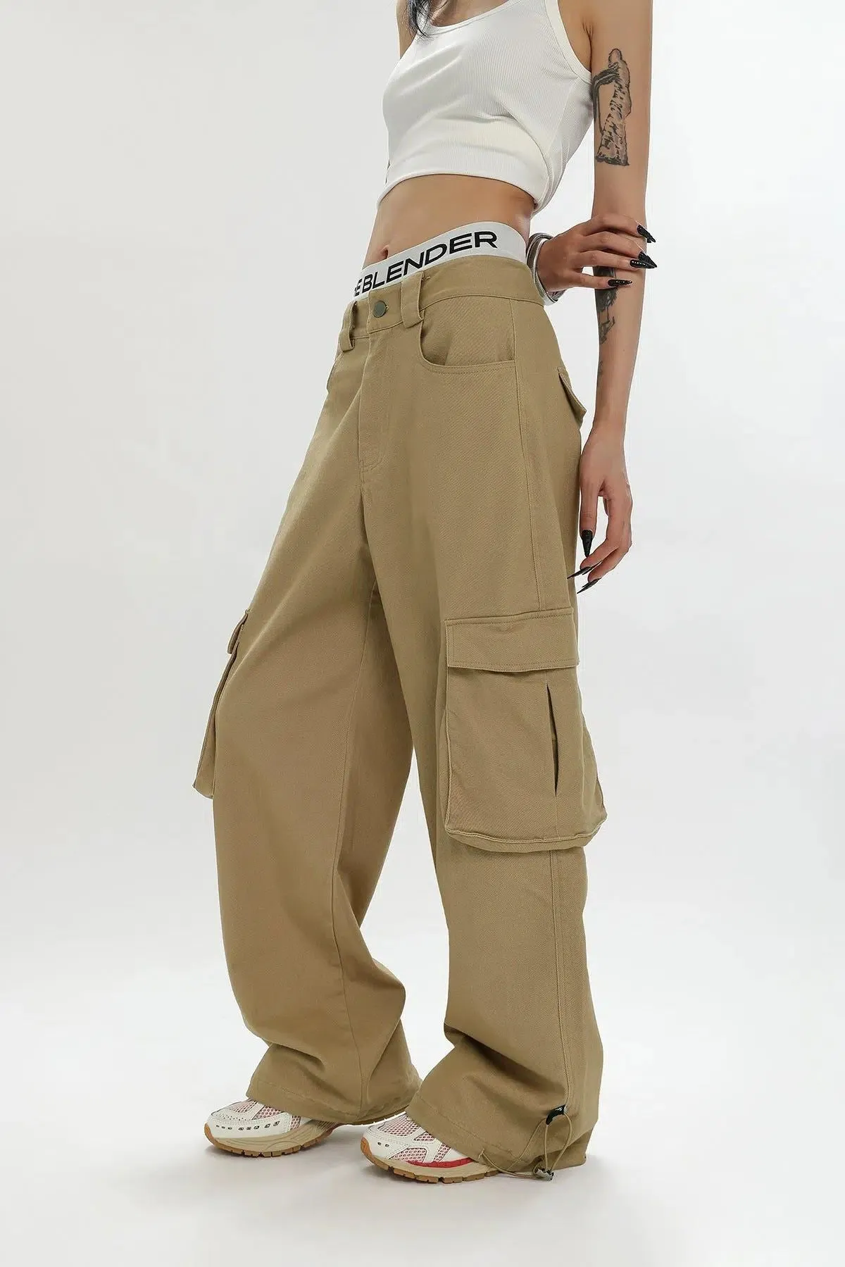 Ace Solid Color Drawstring Cargo Pants