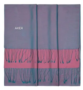 Aker Bi-Color Ladies Large Scarf with Swarovski Stones - Topaz