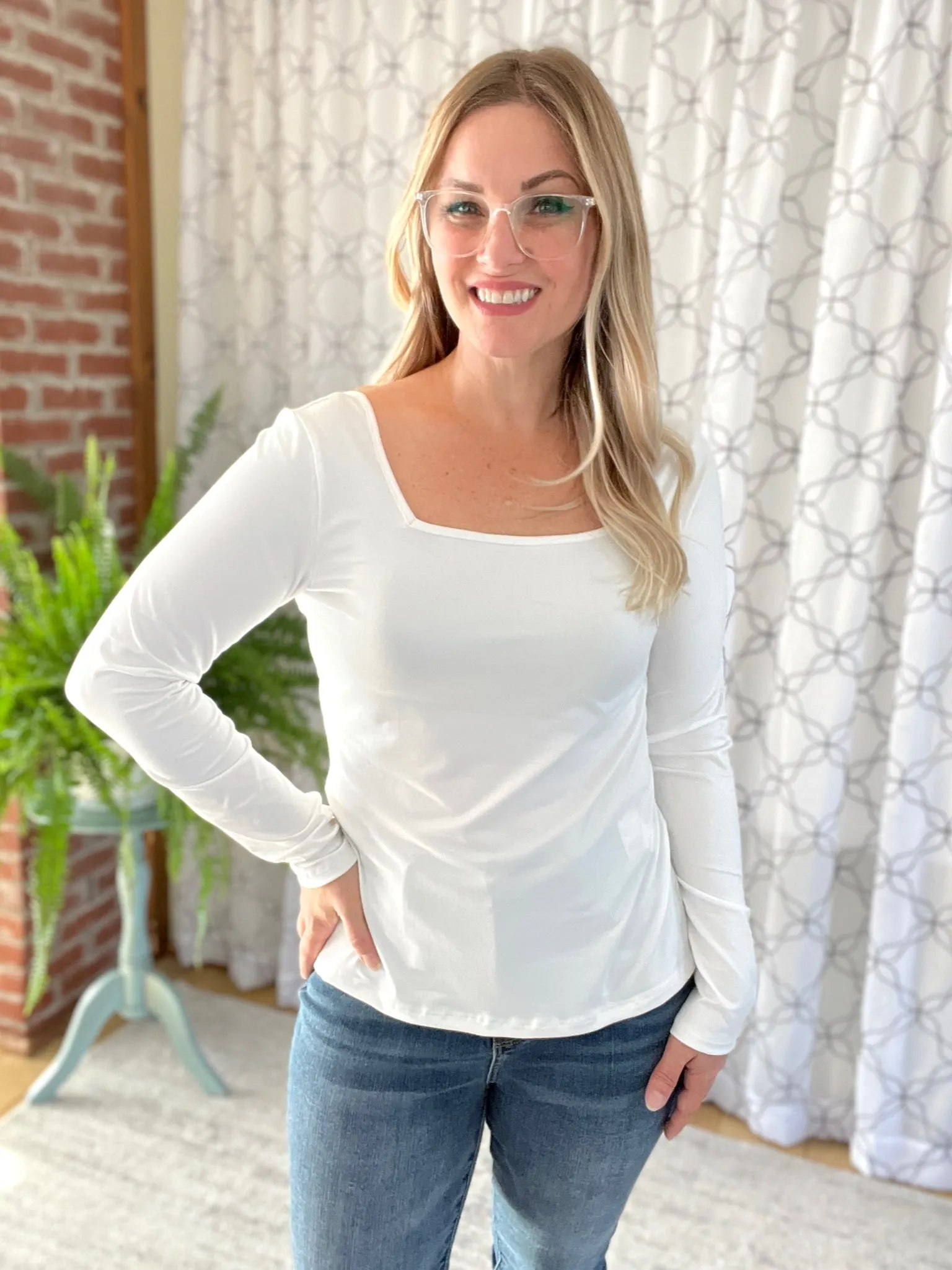 All Squared Away Top in Ivory