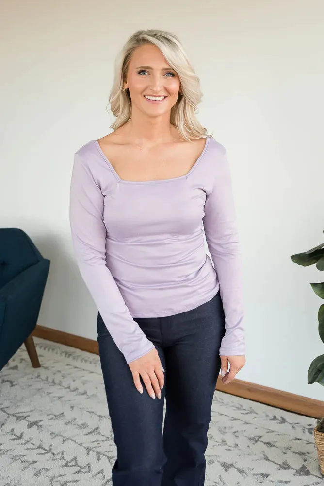 All Squared Away Top in Lilac