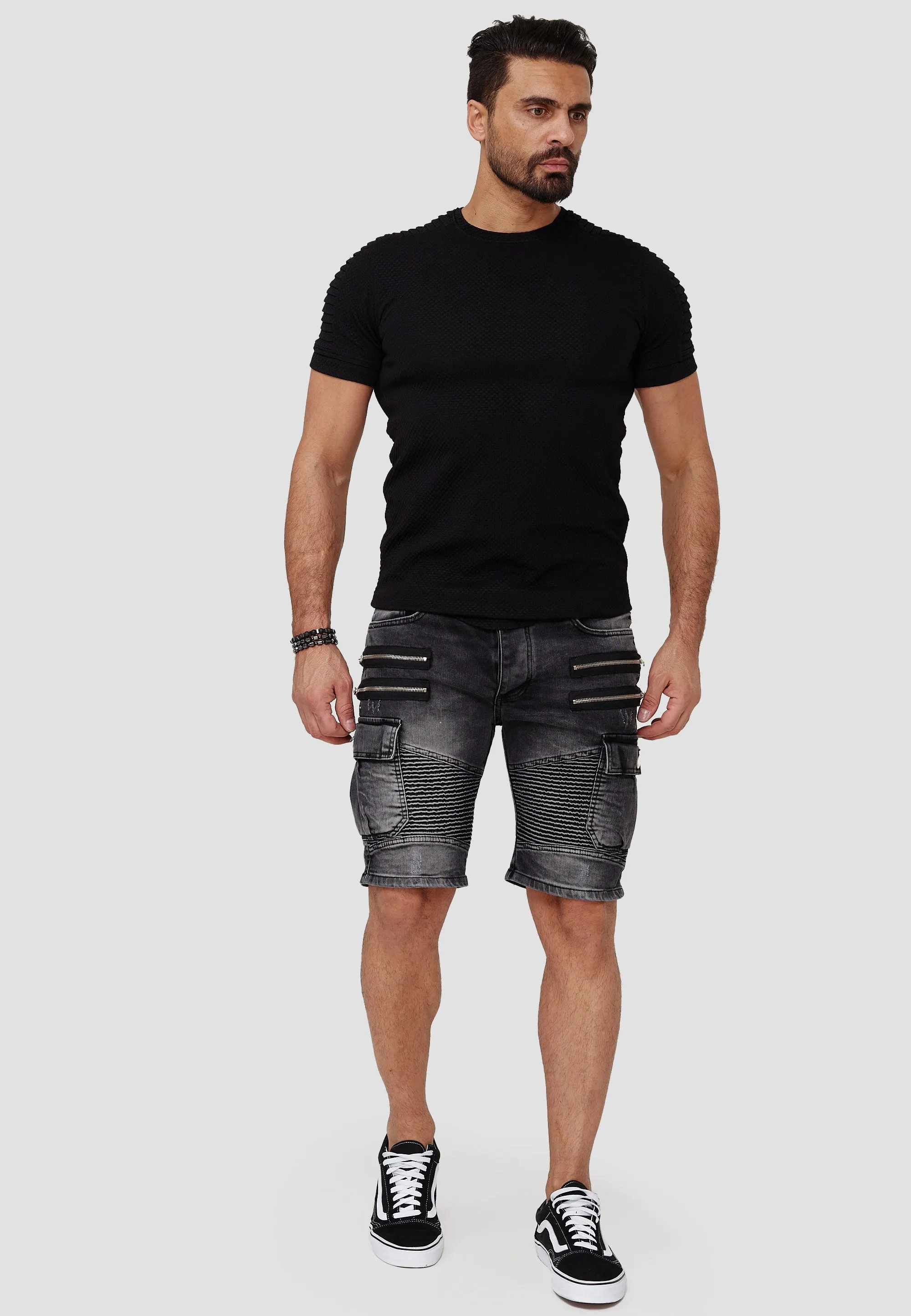 Araf Cargo Denim Shorts - Black X81B