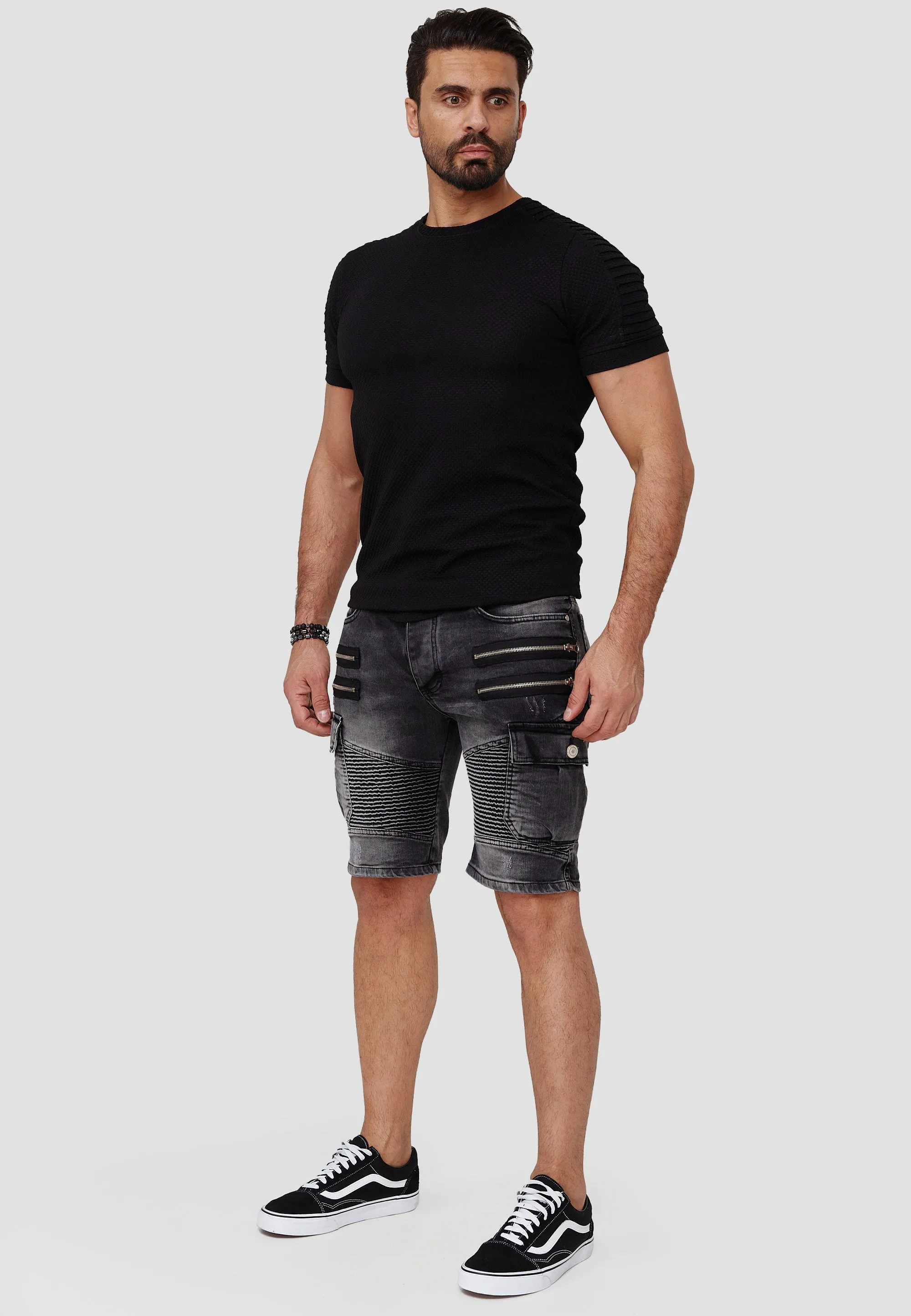 Araf Cargo Denim Shorts - Black X81B