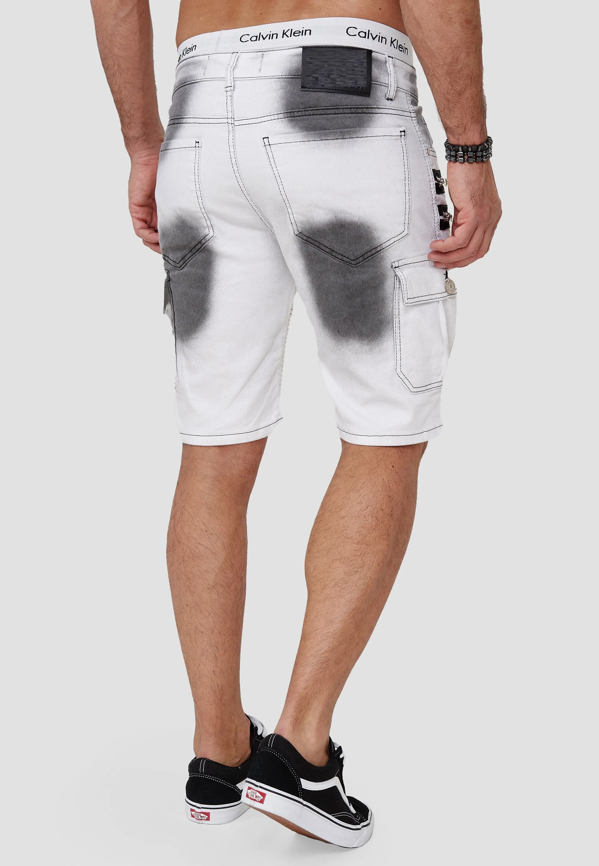 Araf Cargo Denim Shorts - White X81C