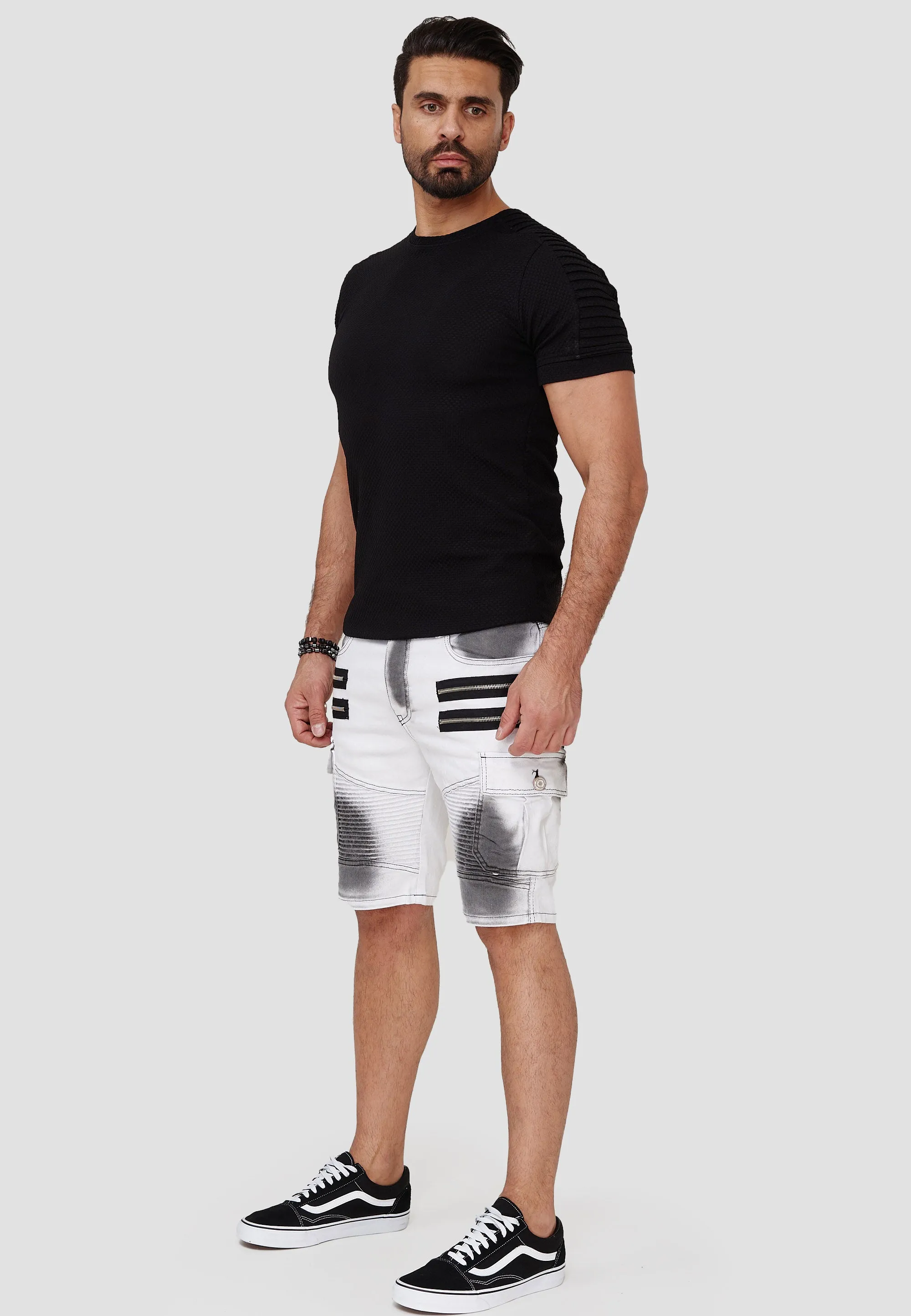 Araf Cargo Denim Shorts - White X81C