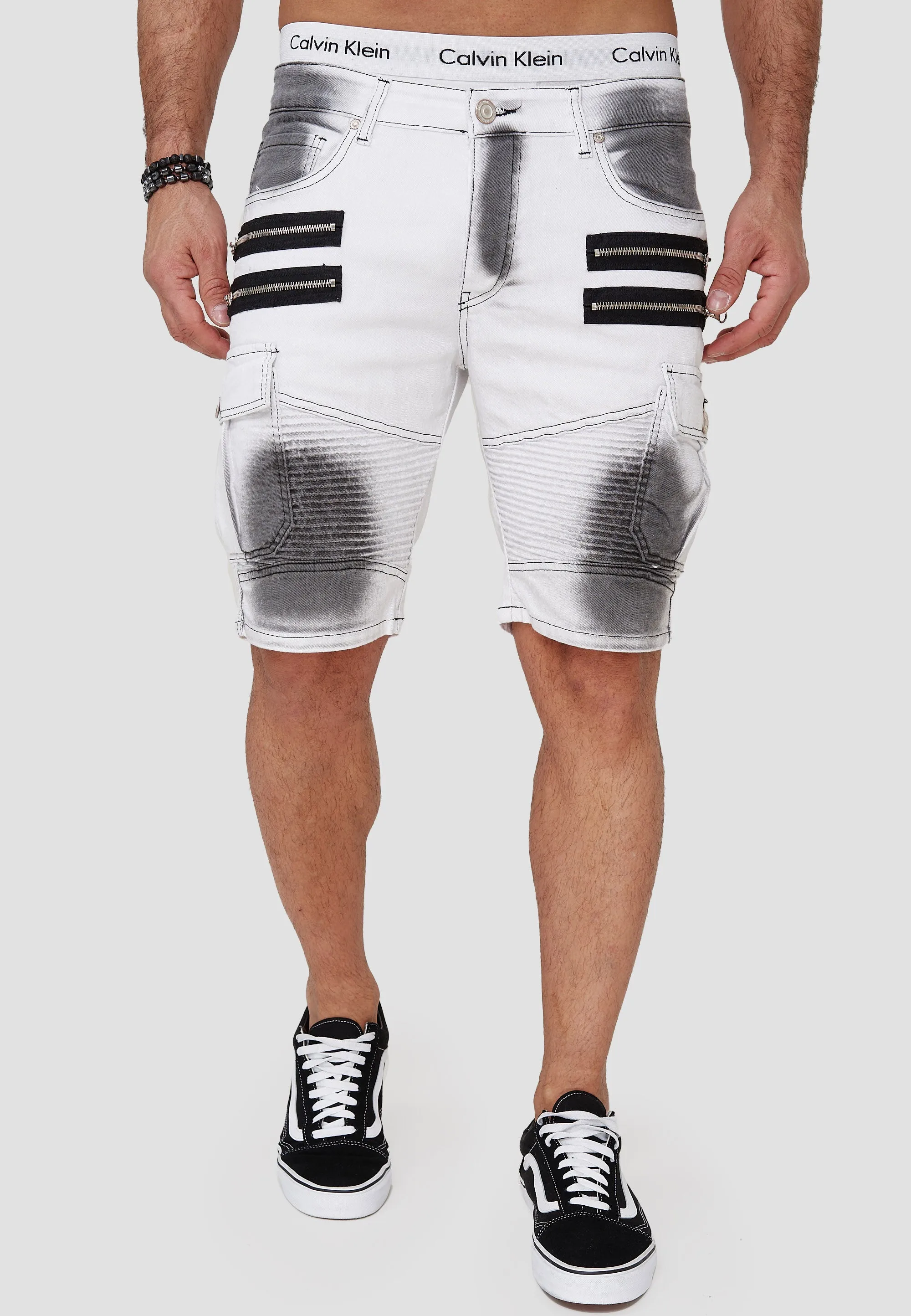 Araf Cargo Denim Shorts - White X81C