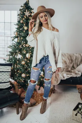 Autumn Bliss Knit Sweater In Cream