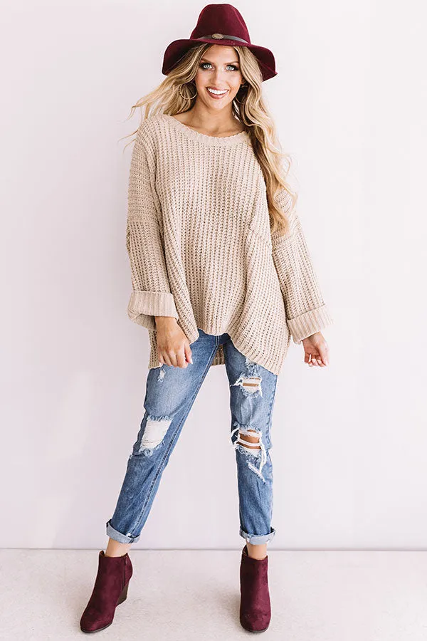 Autumn Bliss Knit Sweater In Iced Latte