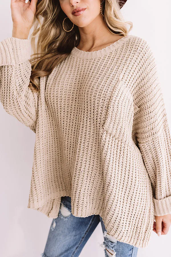 Autumn Bliss Knit Sweater In Iced Latte