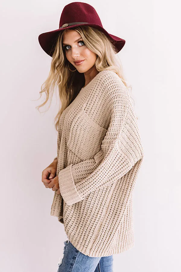 Autumn Bliss Knit Sweater In Iced Latte