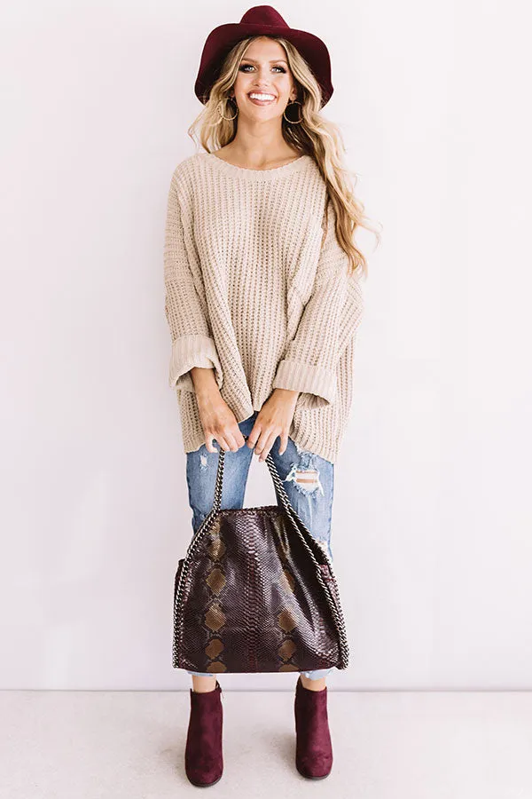 Autumn Bliss Knit Sweater In Iced Latte