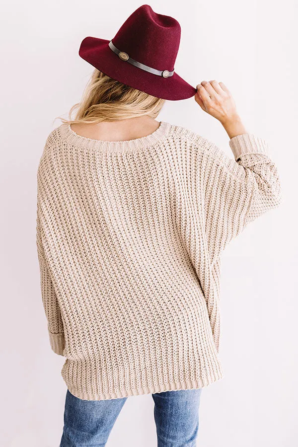 Autumn Bliss Knit Sweater In Iced Latte