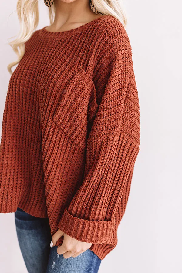 Autumn Bliss Knit Sweater In Rust