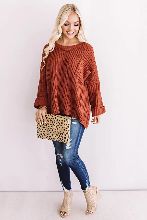 Autumn Bliss Knit Sweater In Rust