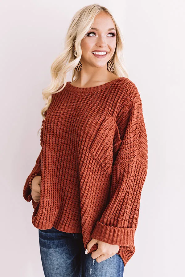 Autumn Bliss Knit Sweater In Rust