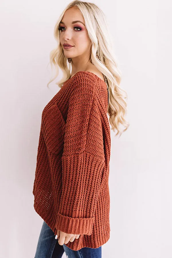 Autumn Bliss Knit Sweater In Rust