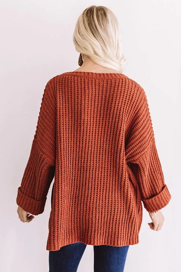 Autumn Bliss Knit Sweater In Rust