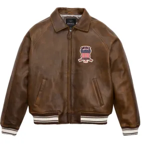 AVIREX ICON LEATHER JACKET Men’s -VINTAGE BROWN/MARRON