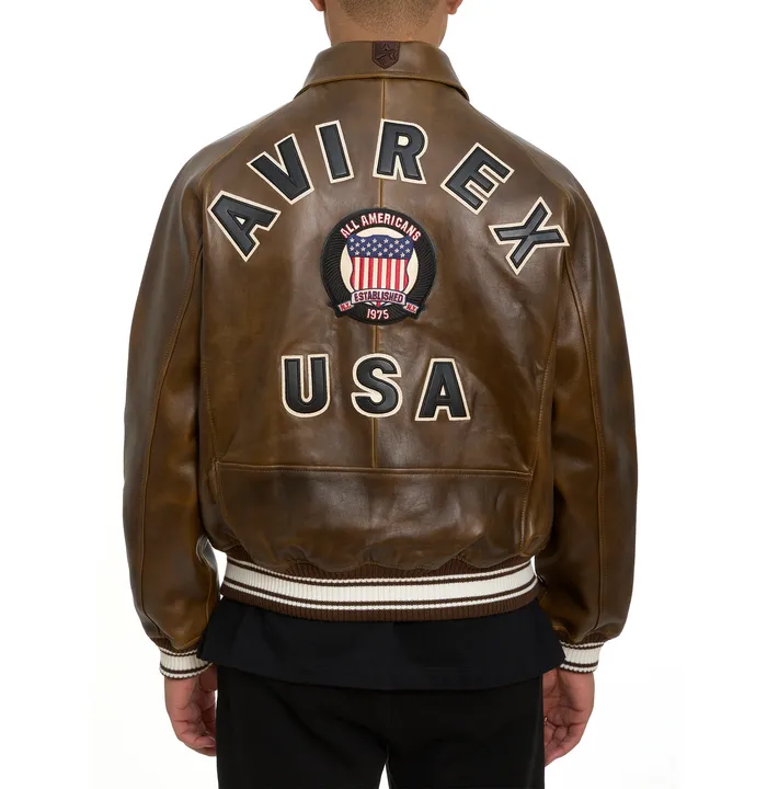 AVIREX ICON LEATHER JACKET Men’s -VINTAGE BROWN/MARRON