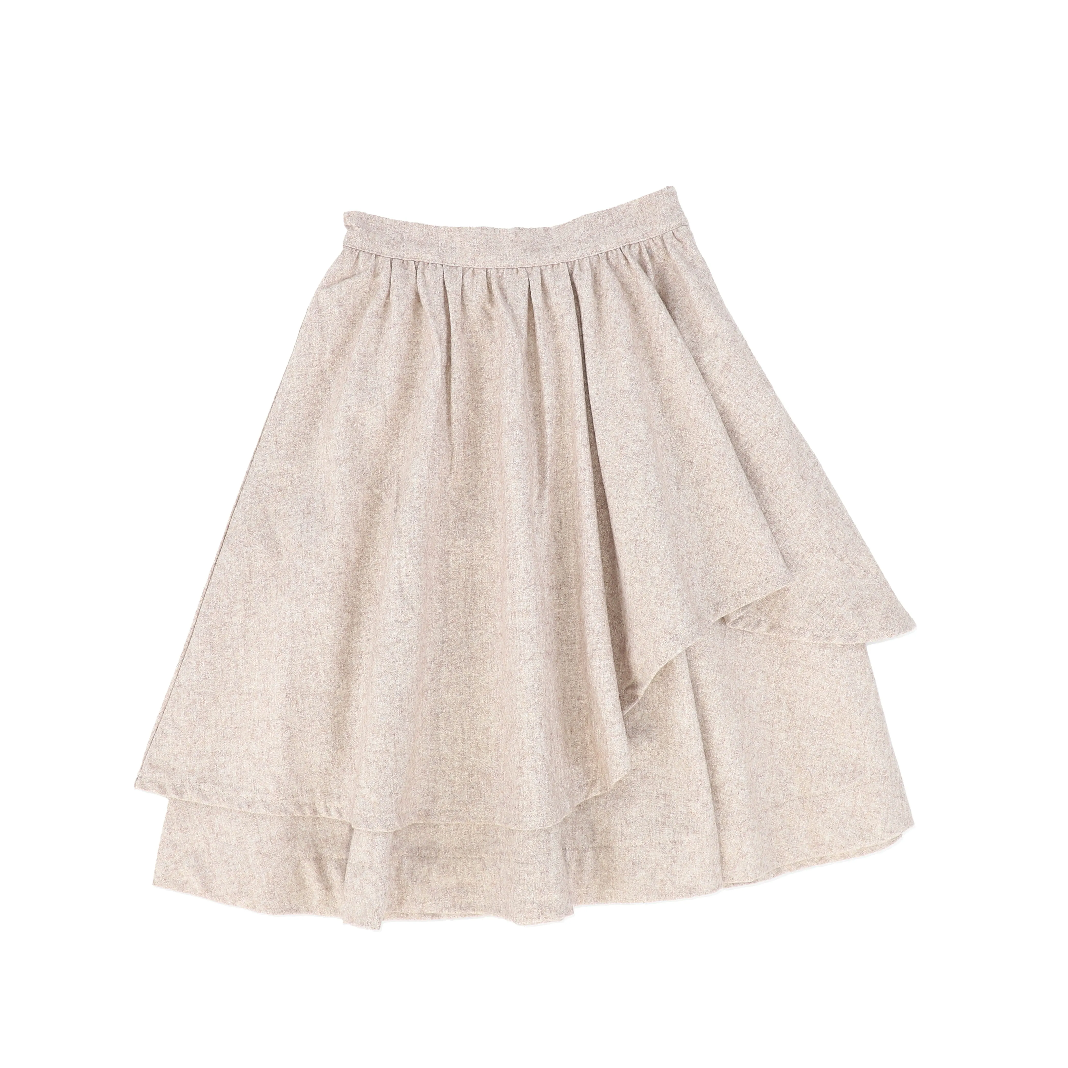 Bamboo Oatmeal Wool Layered Skirt