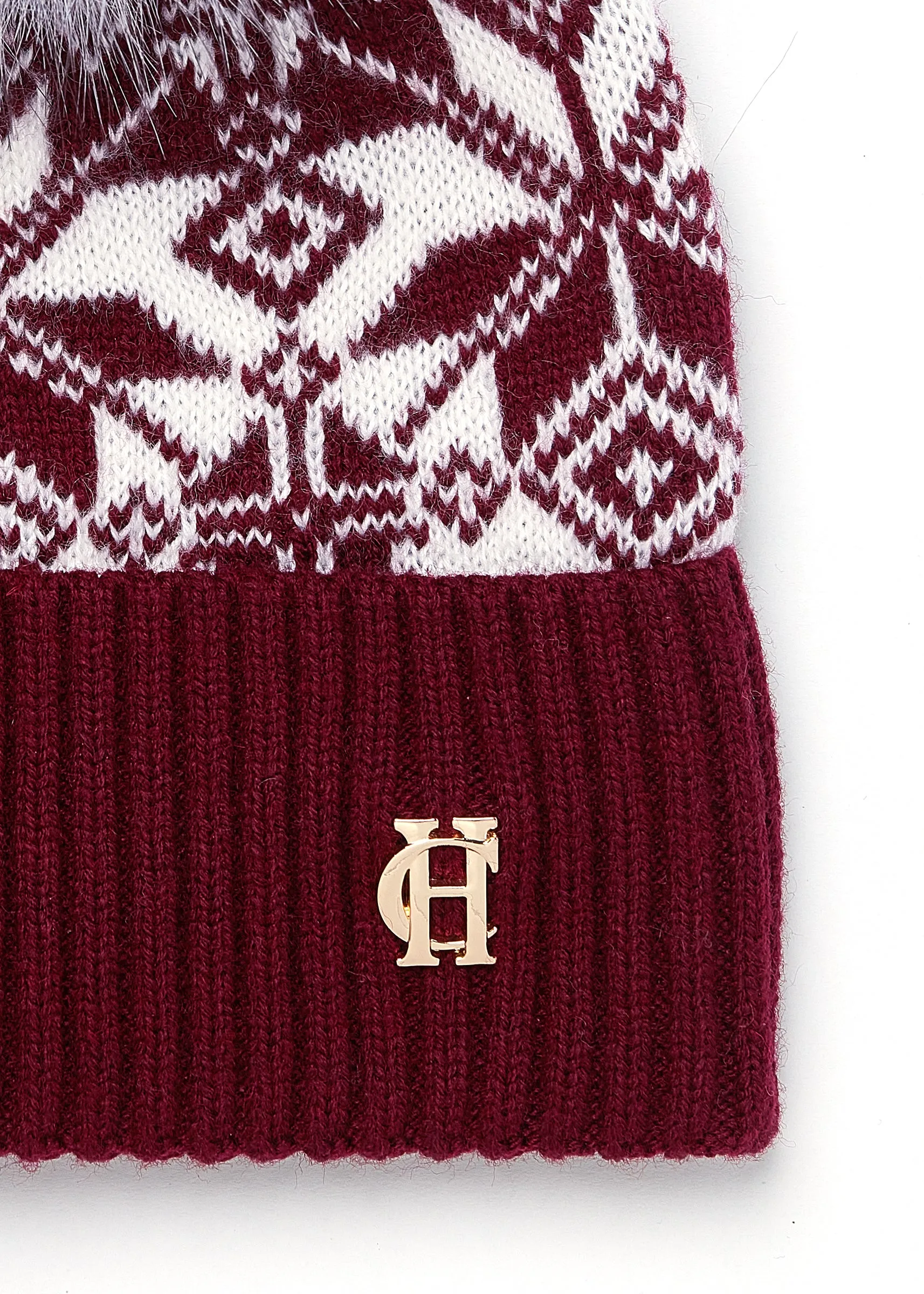 Beatrice Bobble Hat (Merlot Cream)