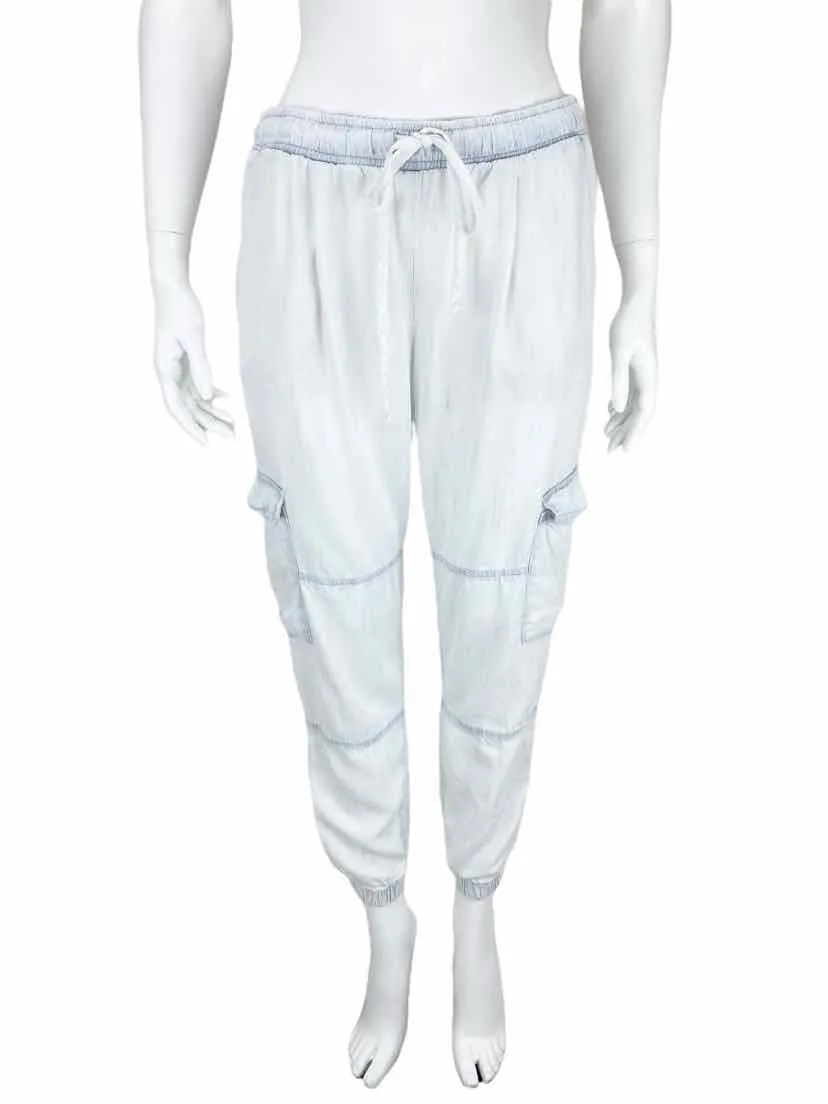 Bella Dahl Women's Tencel Jogger Pants Whiteout Blue Size S