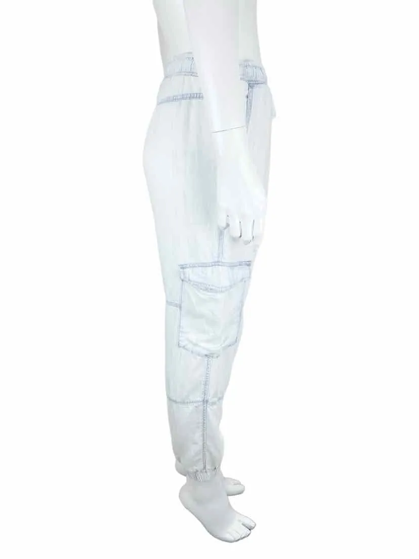 Bella Dahl Women's Tencel Jogger Pants Whiteout Blue Size S