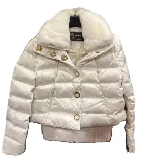 Bergen of Norway White Down Winter Jacket 41202 Classic Italian Bomber style with Rex SS24