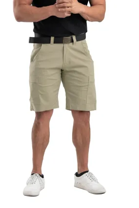 Berne Mens Sand Cotton Blend Heartland Flex Ripstop Cargo Short