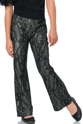 Big Girl Glittery Lace Flared Leg Pants