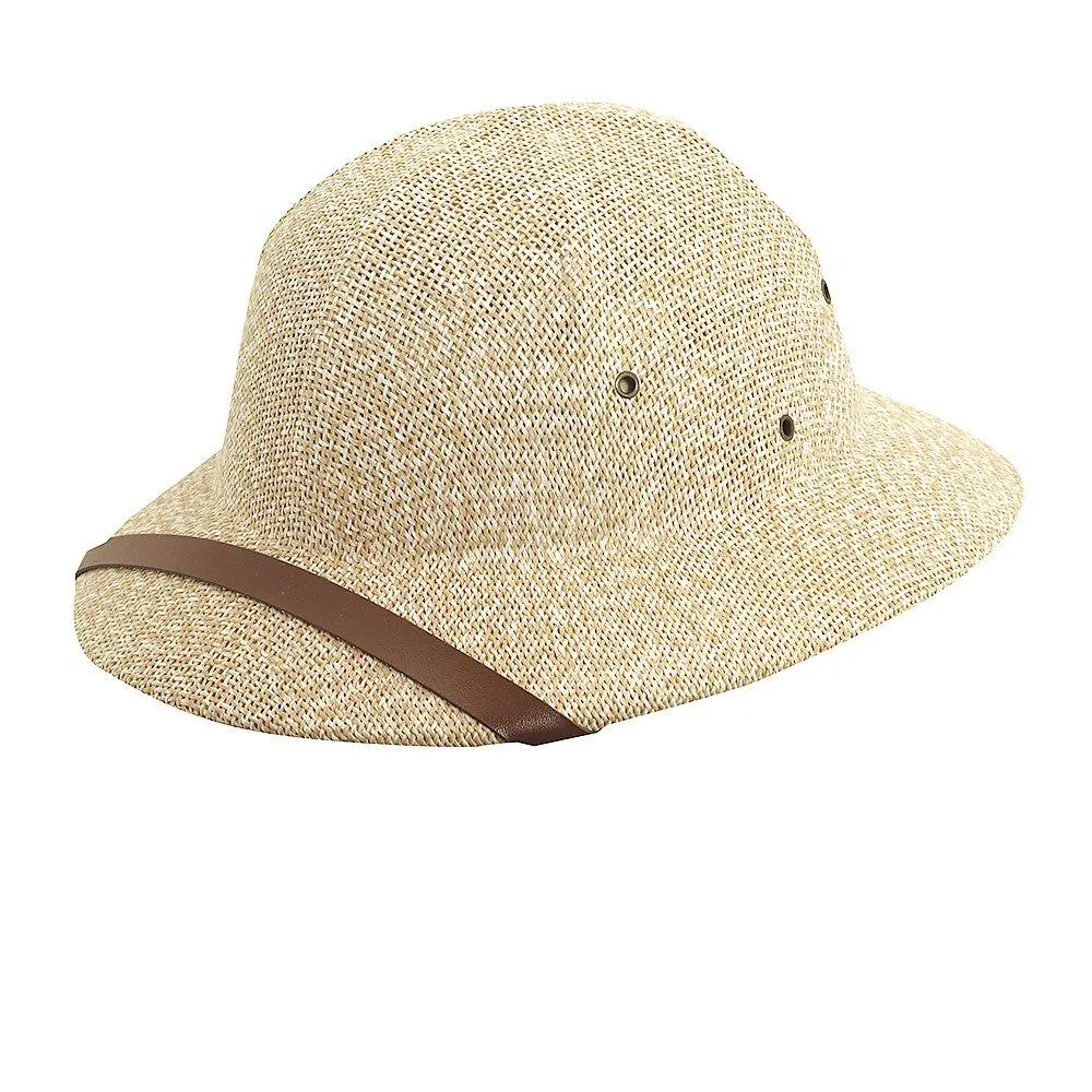 Bindi - DPC MS414 Tan & White Twisted Toyo Pith Helmet