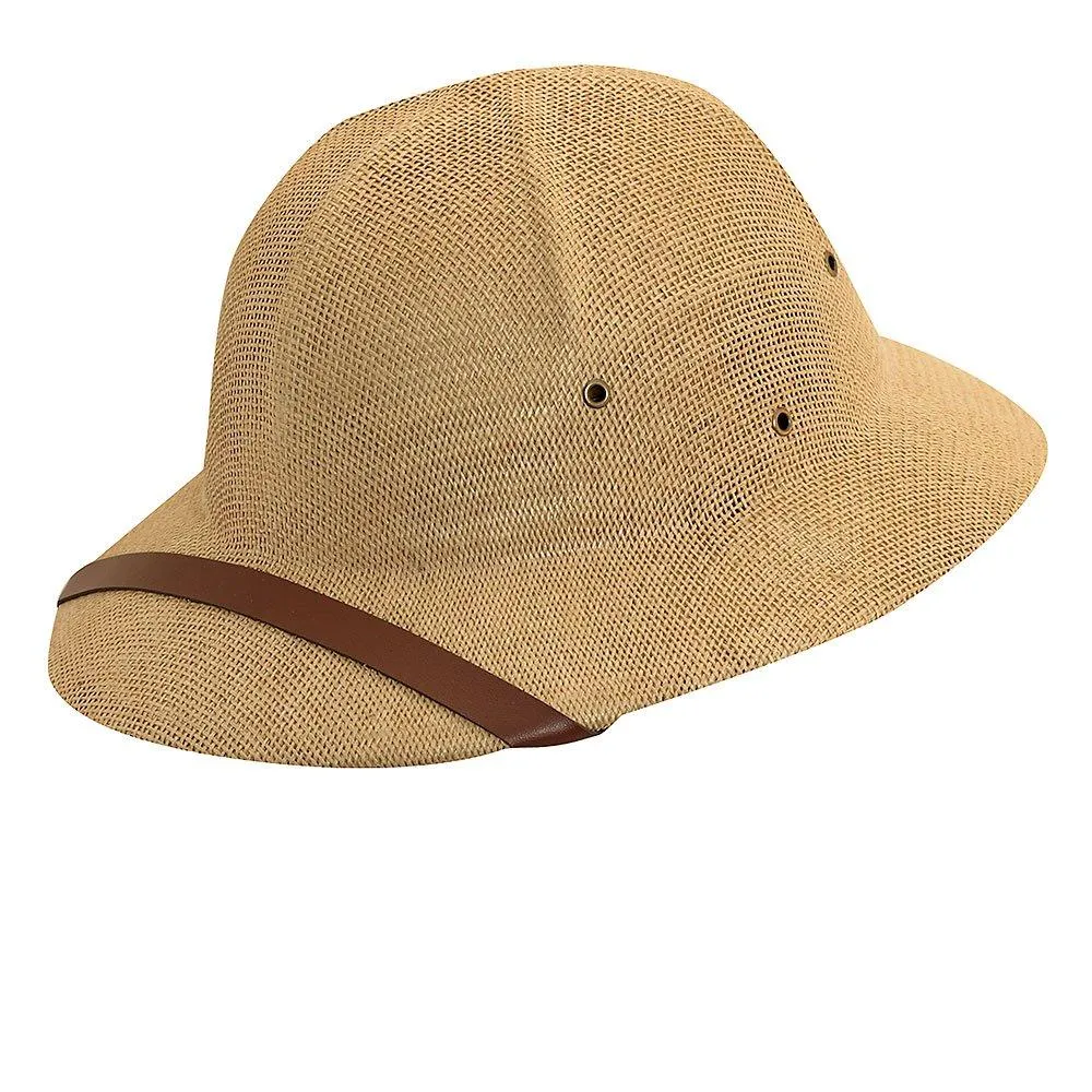 Bindi - DPC MS414 Tan & White Twisted Toyo Pith Helmet