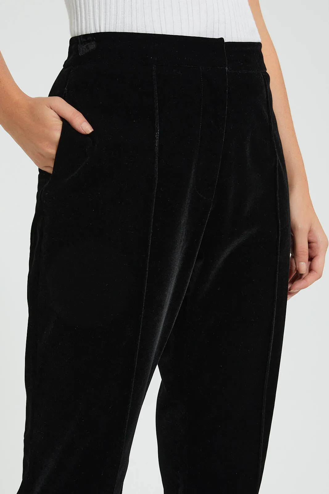 Black Velvet Flare Pant