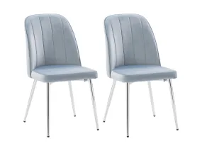 Blue Velvet Dining Room Chairs, Set of 2