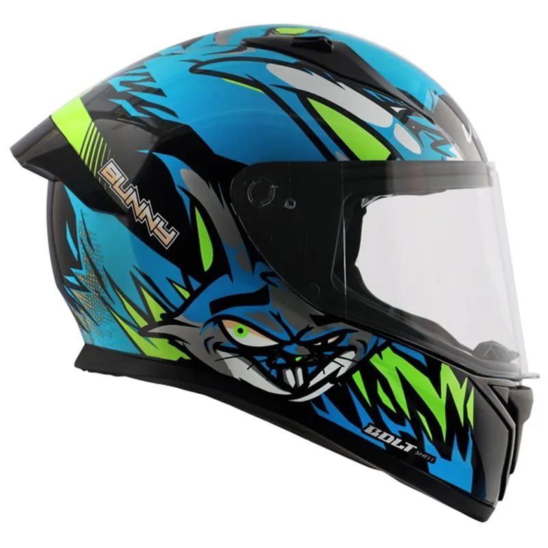 Bolt Bunny Black Neon Blue Helmet free balaclava mask