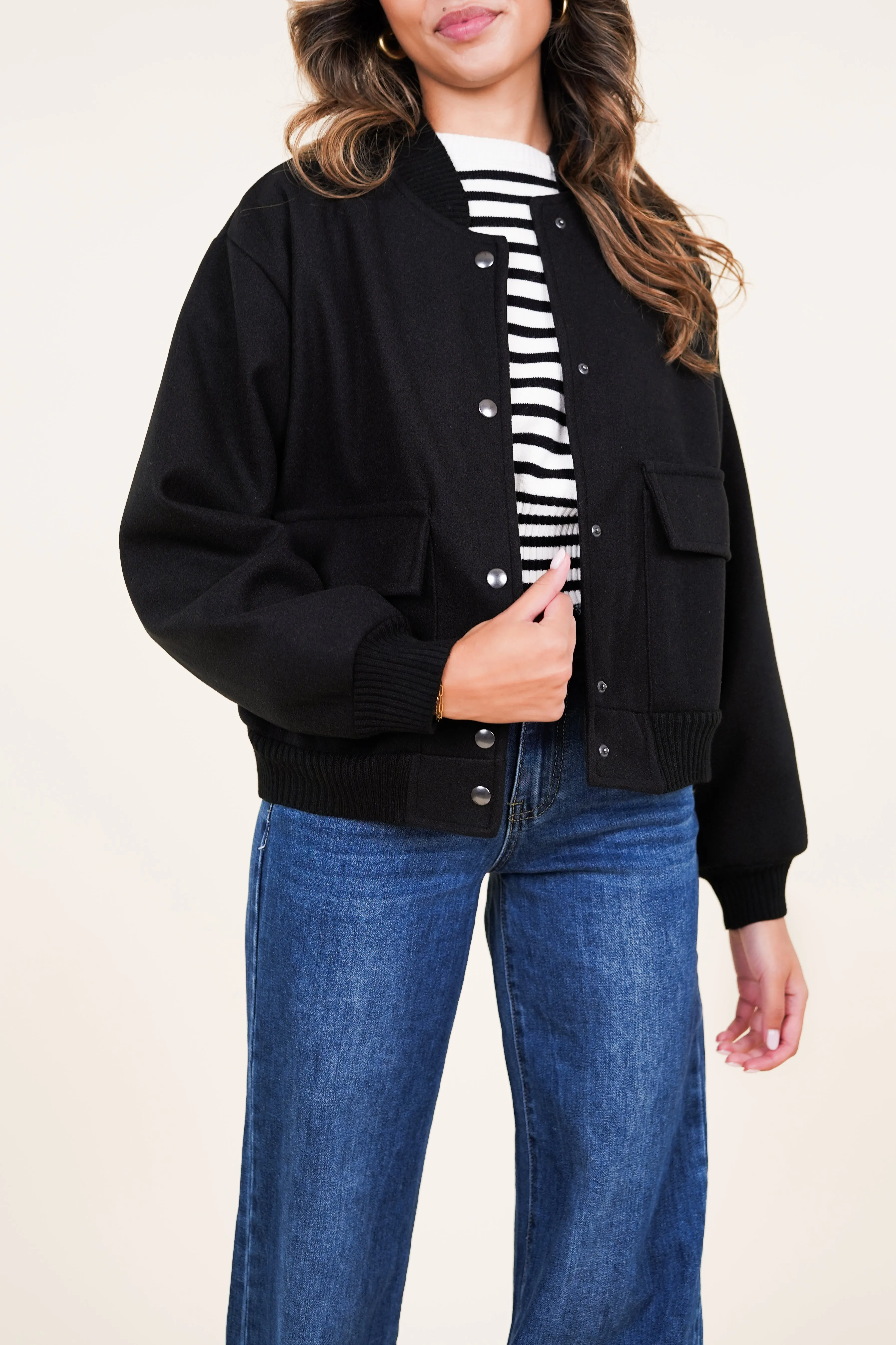 Bomber jacket met zakken zwart - Roxy